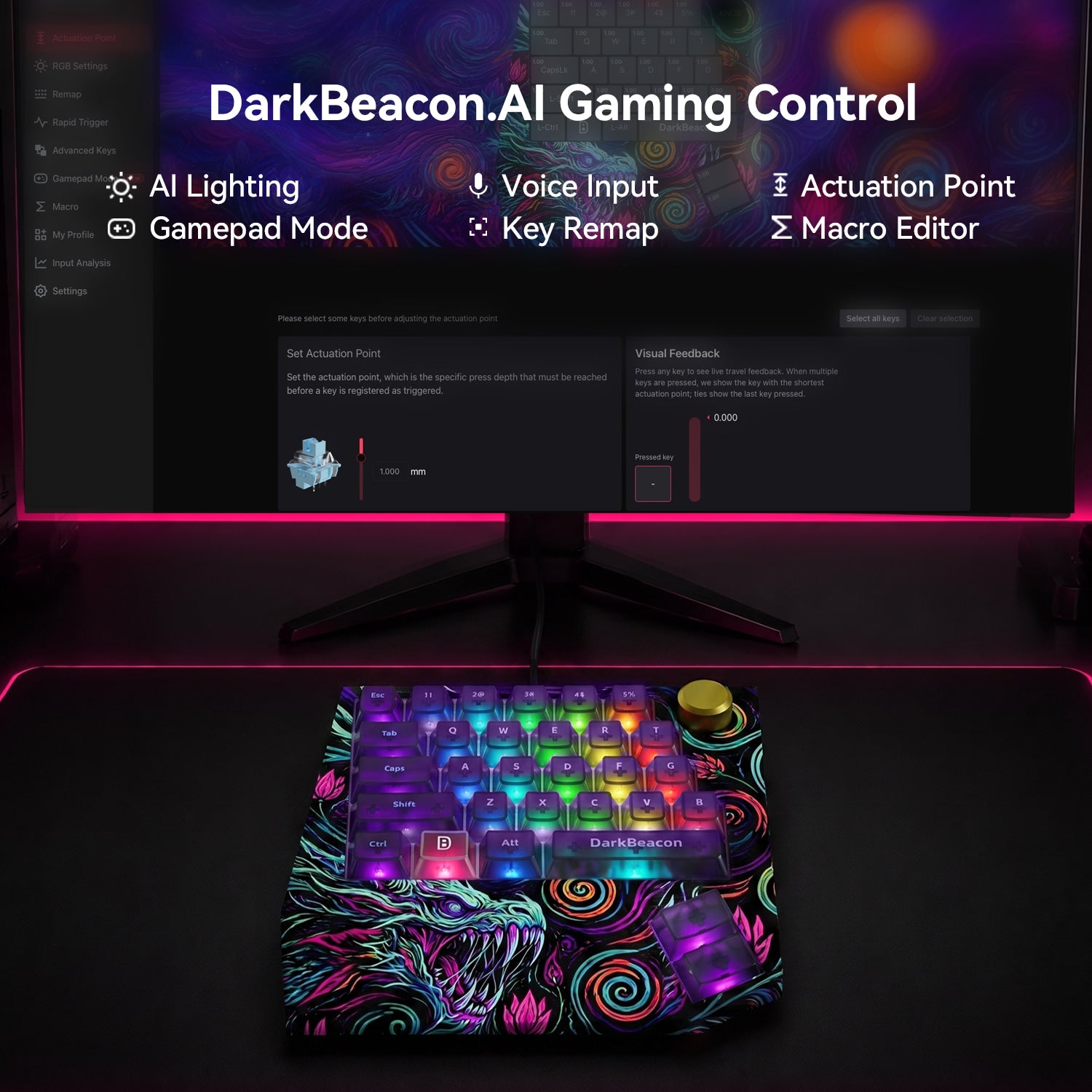 Devil Breaker Starry Night Dragon II One-Handed TMR Magnetic Keyboard