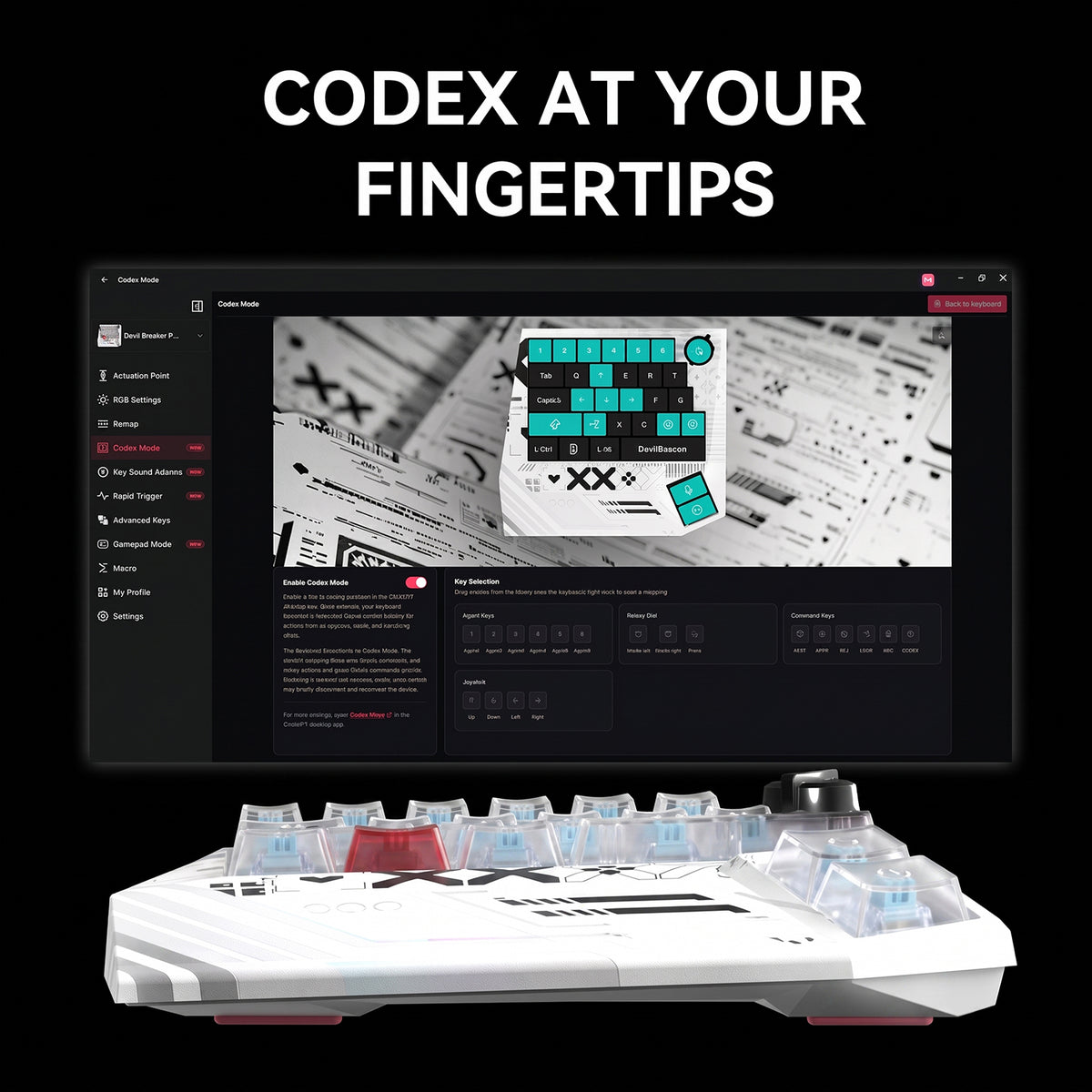 Devil Breaker Print Codex One-Handed TMR Magnetic Keyboard